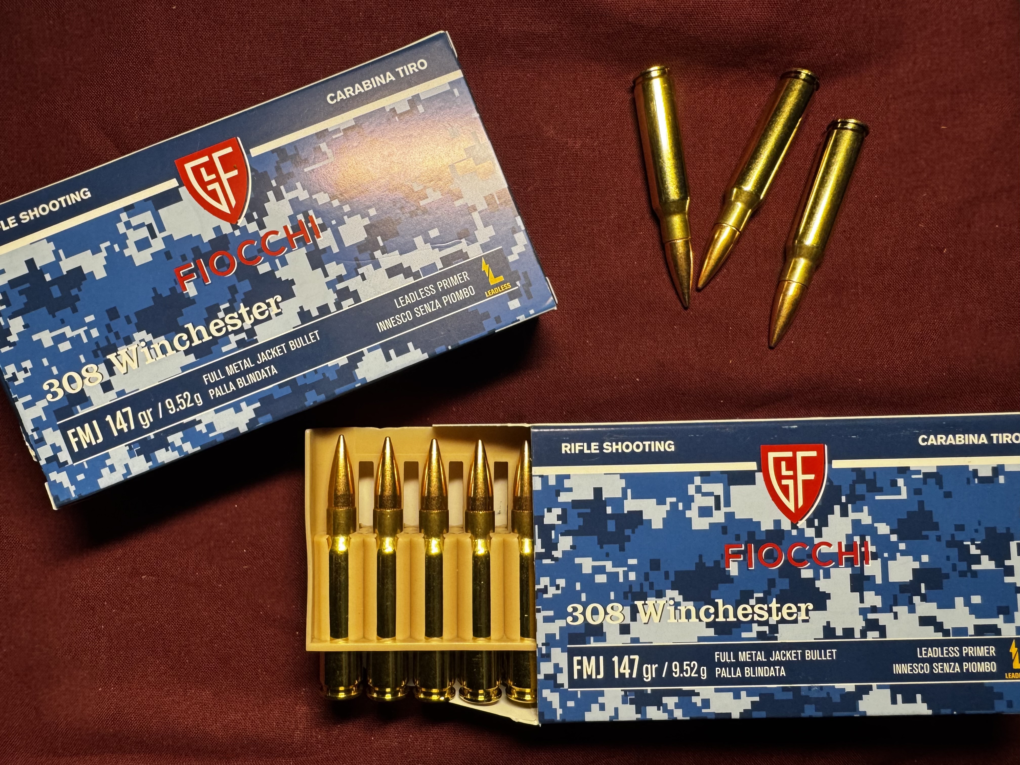 FIOCCHI 308WIN FMJ 147GRS PALLA