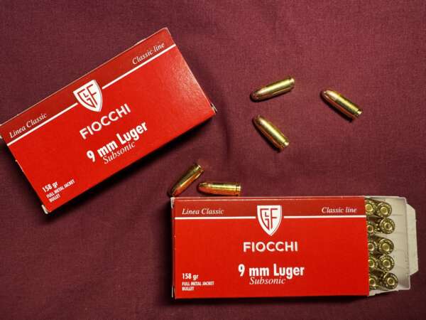 FIOCCHI 9X19 SUBSONIC FMJ 158GR