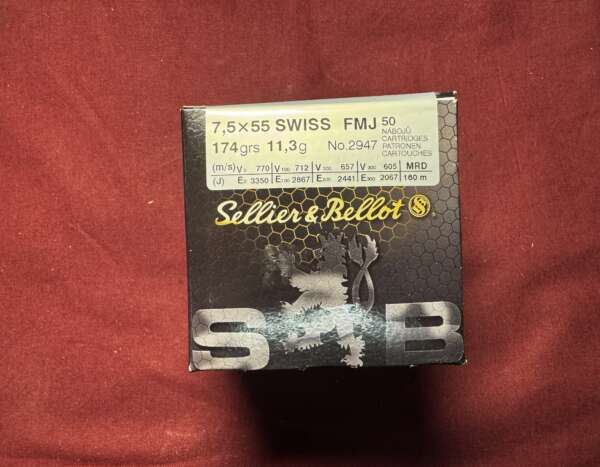 SELLIER&BELLOT 7,5x55SWISS FMJ BT 174 GRS SWISS