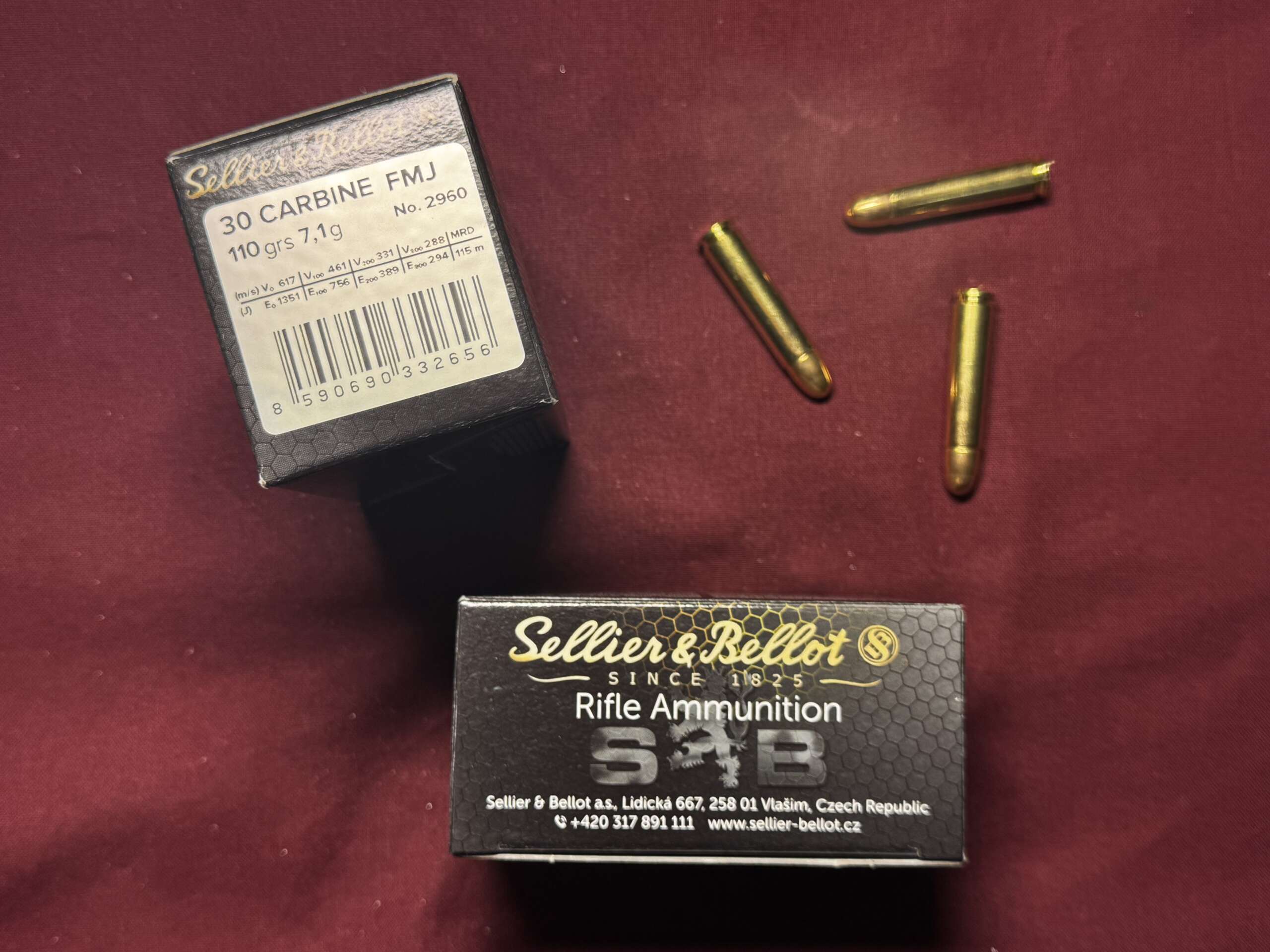 SELLIER&BELLOT 30 CARABINE 110grs FMJ 30M1