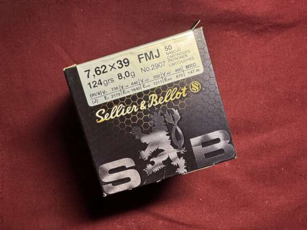 SELLIER&BELLOT 7,62x39 FMJ 123GRS MESSING