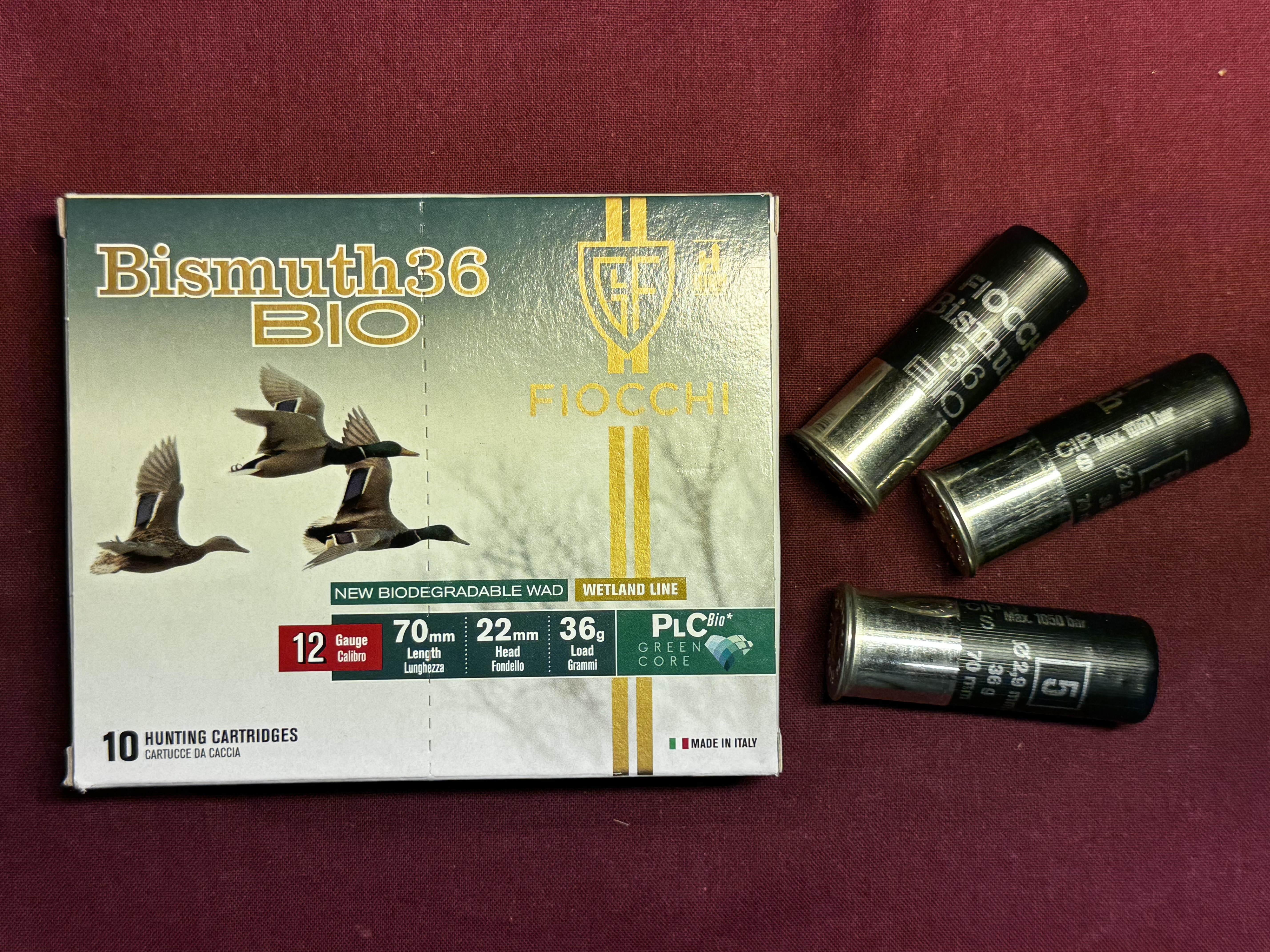FIOCCHI CAL 12-70 BISMUTH WETLAND LINE 36G NR:5