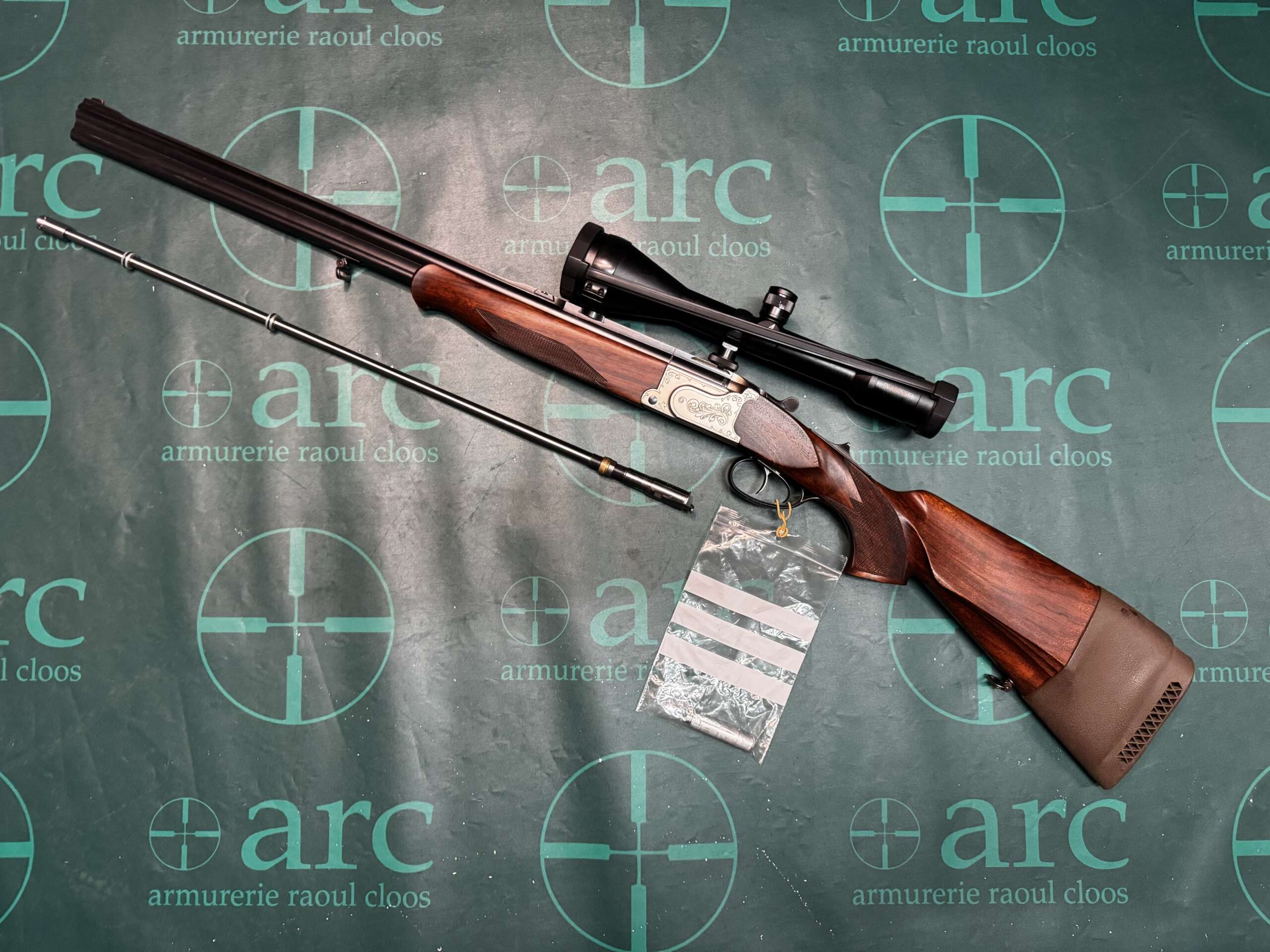 CARABINE KRIEGHOFF ULTRA + EINSTECKLAUF/TUBE REDUCTEUR K/SEL 5,6X52R + SWAROVSKI 8X56