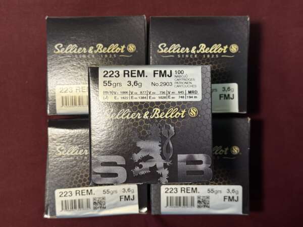 PROMO 500COUPS SELLIER&BELLOT .223REM FMJ 55GRS 3,6G